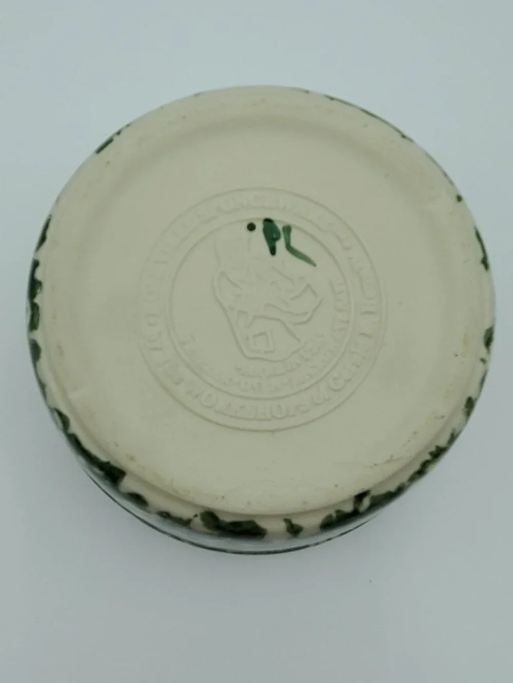 Workshops of Gerald E. Henn Green Spongeware Utility Crock Green Sponge Bowl